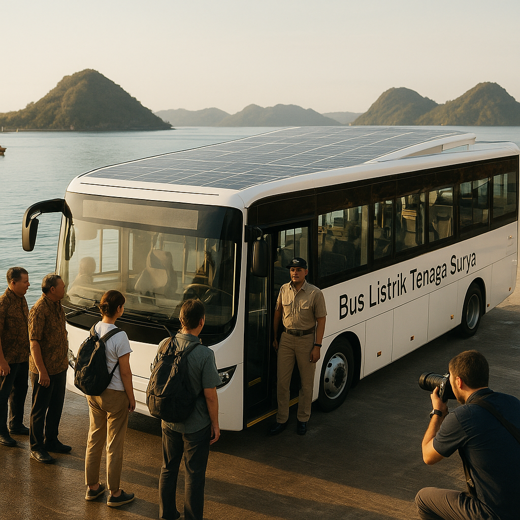 Percontohan 'Bus Listrik Tenaga Surya' untuk Transportasi Wisata di Labuan Bajo