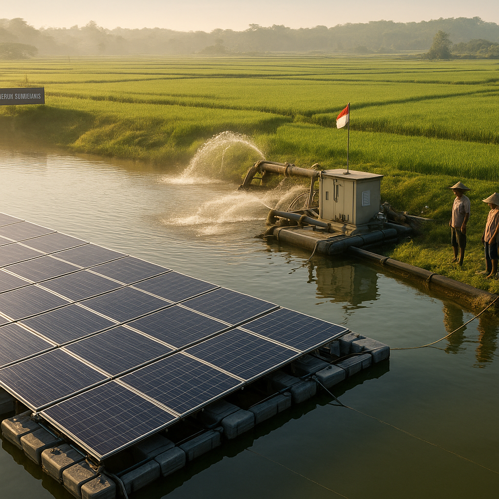 Solar Panel Terapung di Bendungan Sepaku Semarang Kurangi Emisi dan Irigasi Sawah