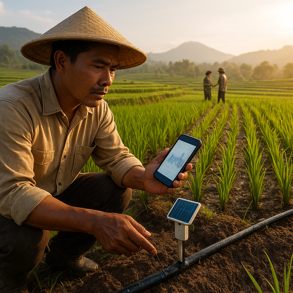 Petani di Subak Jatiluwih Terapkan Pertanian Cerdas Iklim dengan Irigasi Tetes dan Sensor Kelembaban