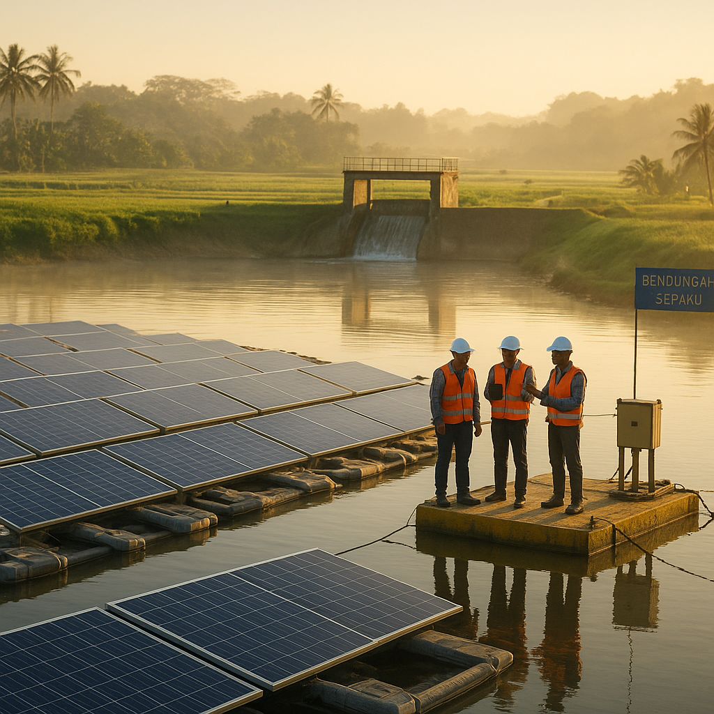 Solar Panel Terapung di Bendungan Sepaku Semarang Kurangi Emisi dan Dukung Irigasi