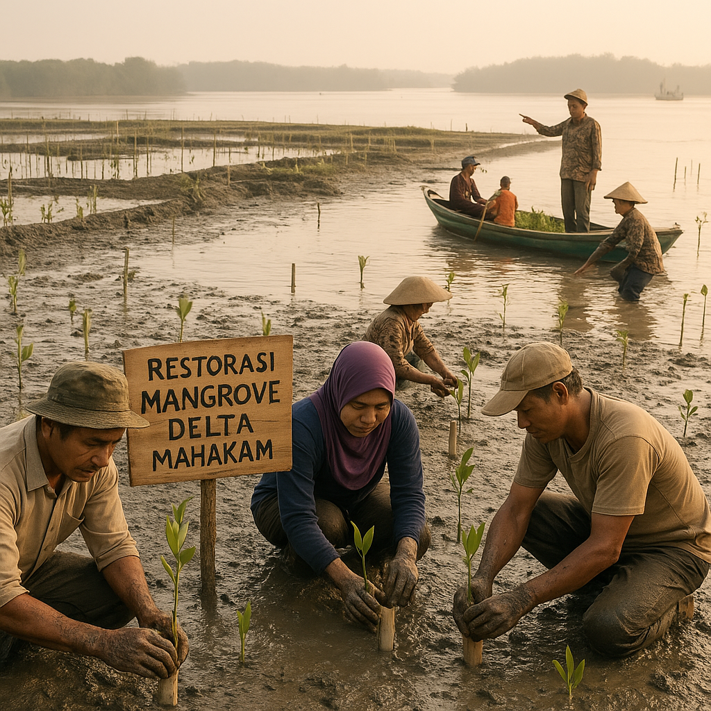 Restorasi Mangrove Berbasis Komunitas di Delta Mahakam untuk Mitigasi Iklim
