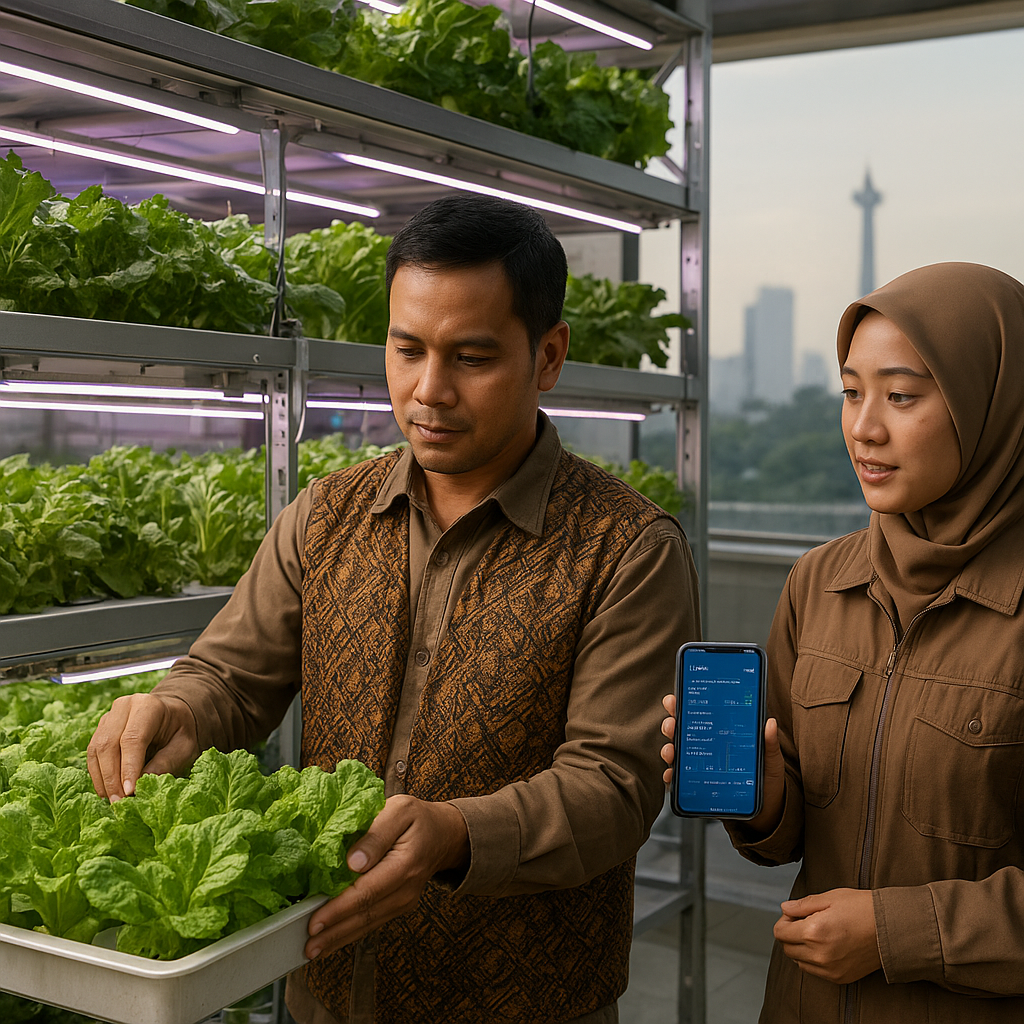 Vertical Farming dengan Sistem Hidroponik IoT Tingkatkan Produksi Sayuran di Perkotaan Jakarta