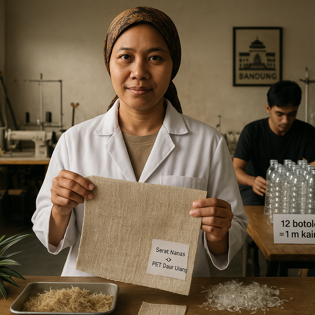 Inovasi Kain dari Serat Nanas dan Plastik Daur Ulang Kurangi Limbah Tekstil di Bandung