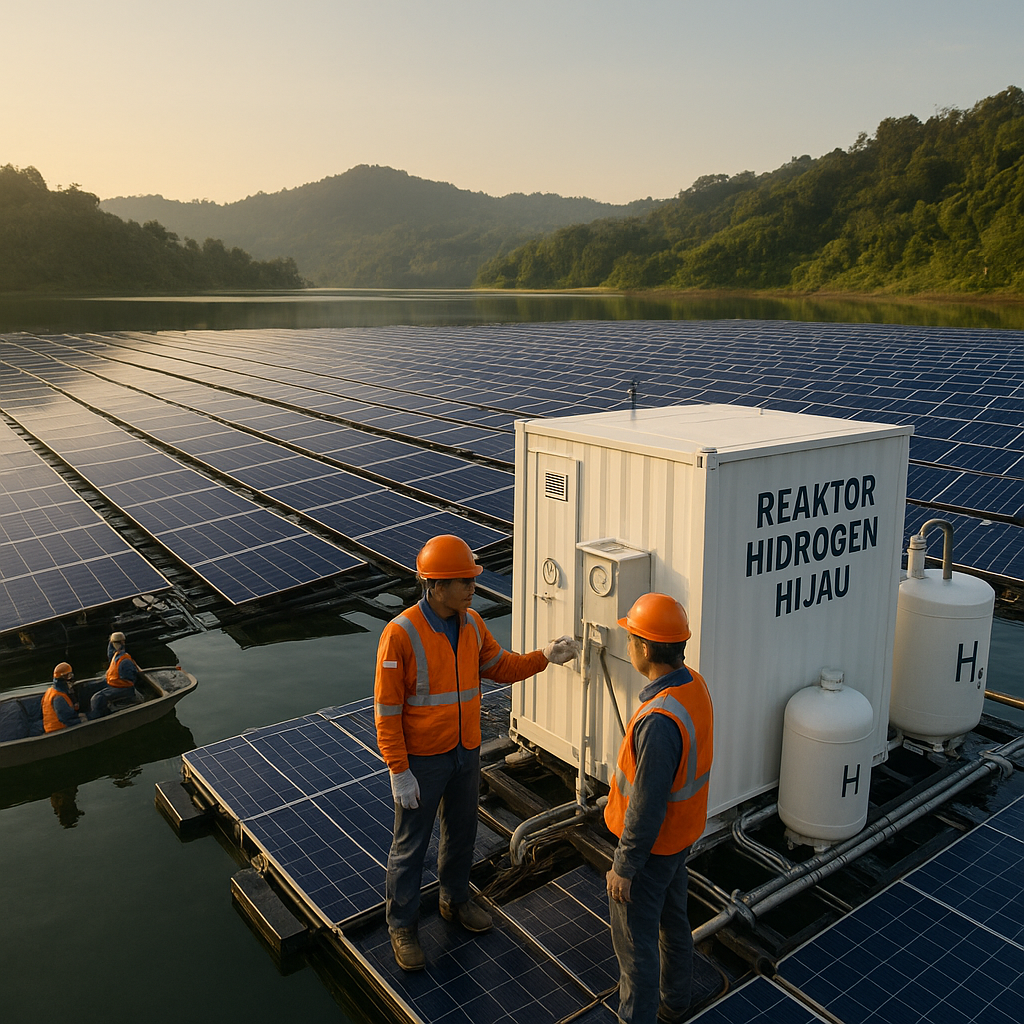 Reaktor Hidrogen Hijau dari PLTS Terapung Jadi Solusi Energi Bersih di Waduk