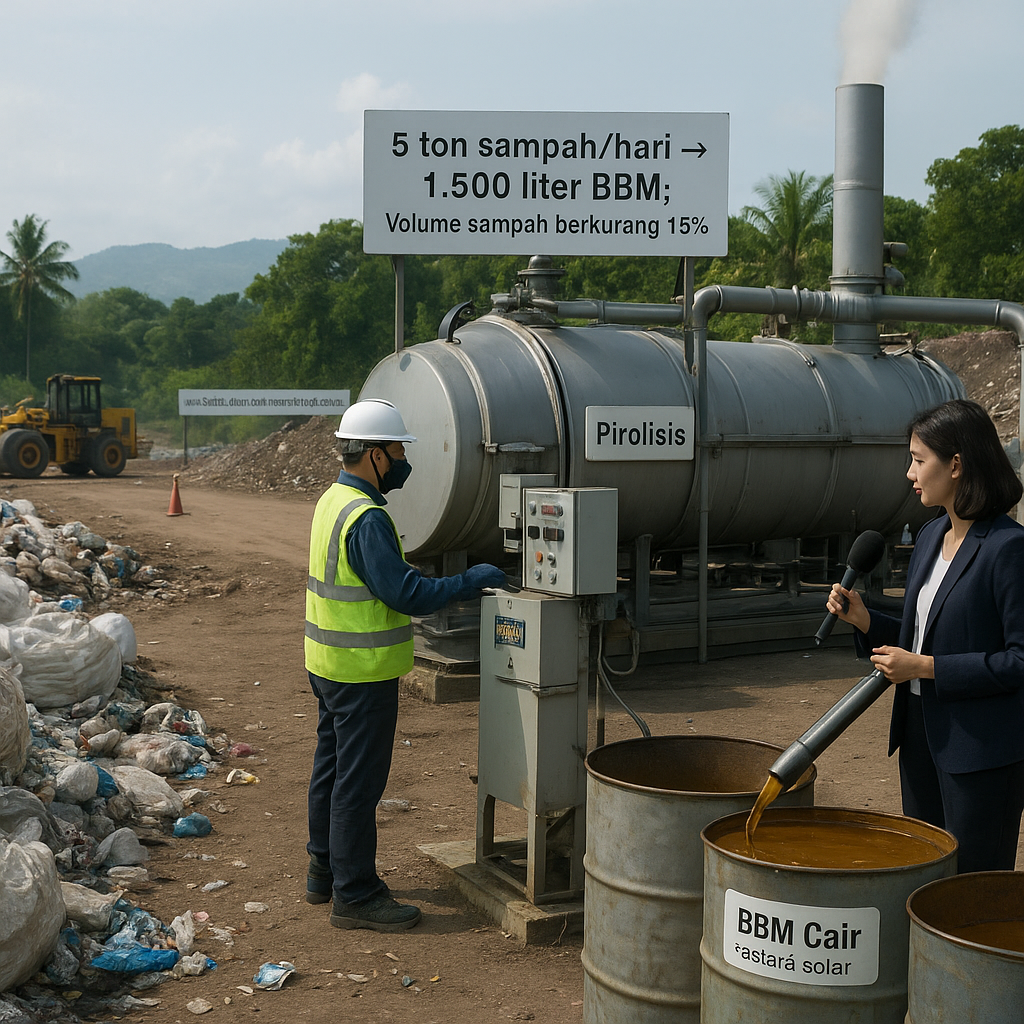 Teknologi Pirolisis Ubah Sampah Plastik Jadi Bahan Bakar Cair di TPA Bali