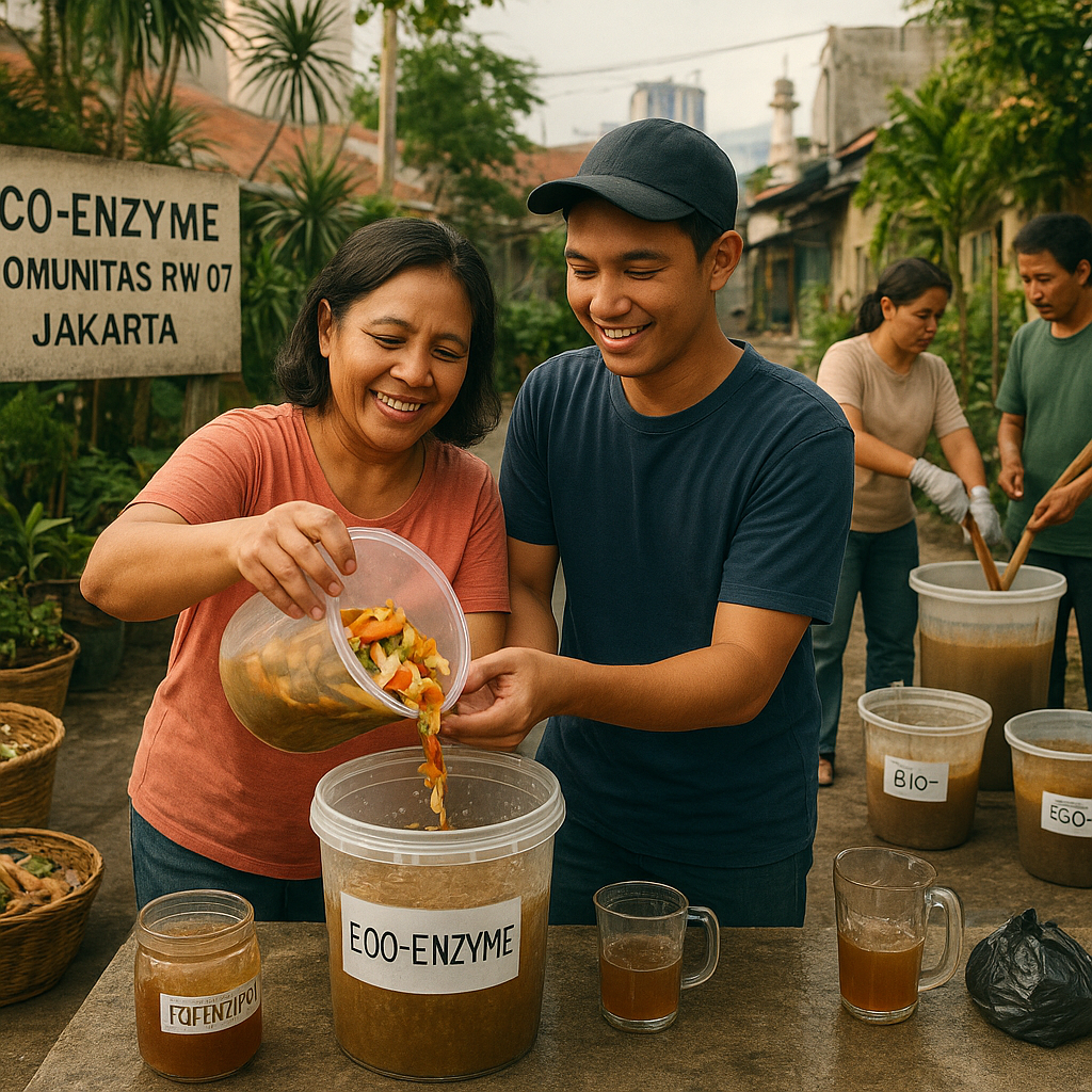 Warga Jakarta Ubah Sampah Organik menjadi Eco-Enzyme untuk Pembersih Alami dan Penyubur Tanaman