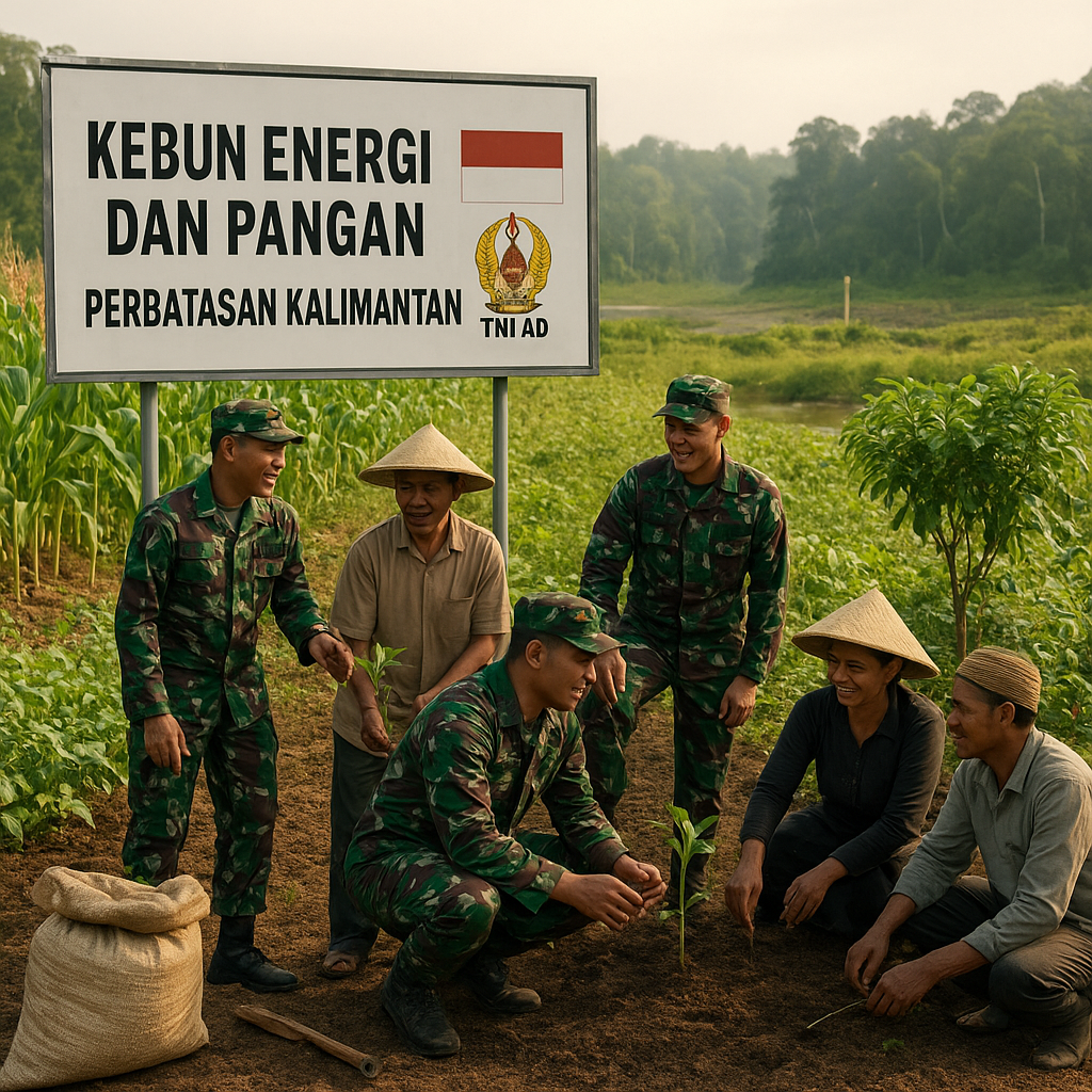 TNI AD Kembangkan Kebun Energi dan Pangan di Perbatasan Kalimantan