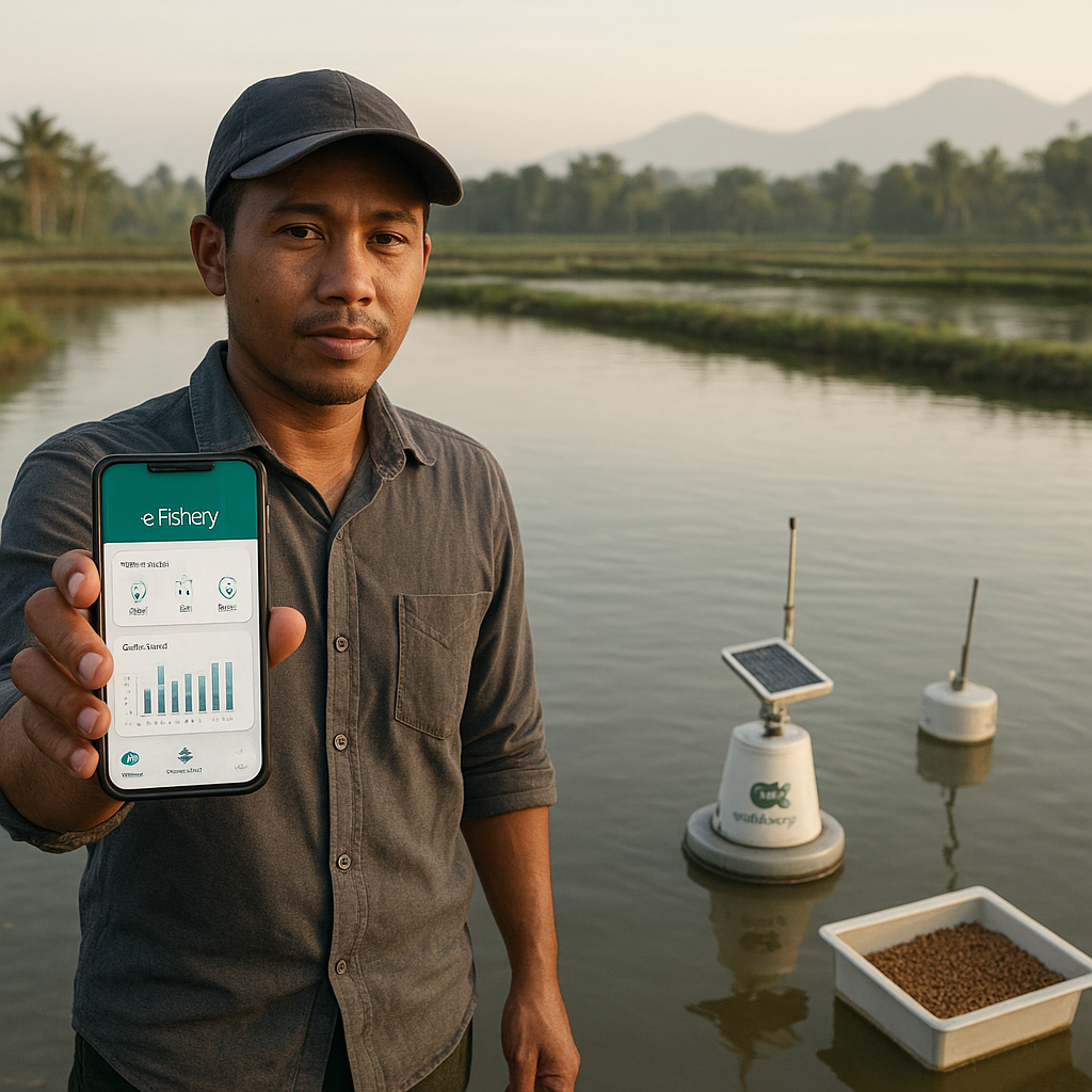 Aplikasi 'e-Fishery' Pantau Kualitas Air Tambak dan Kurangi Limbah Pakan di Jawa Timur