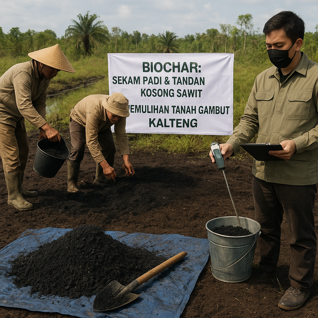 Teknologi Biochar dari Limbah Pertanian untuk Memulihkan Tanah Gambut di Kalimantan