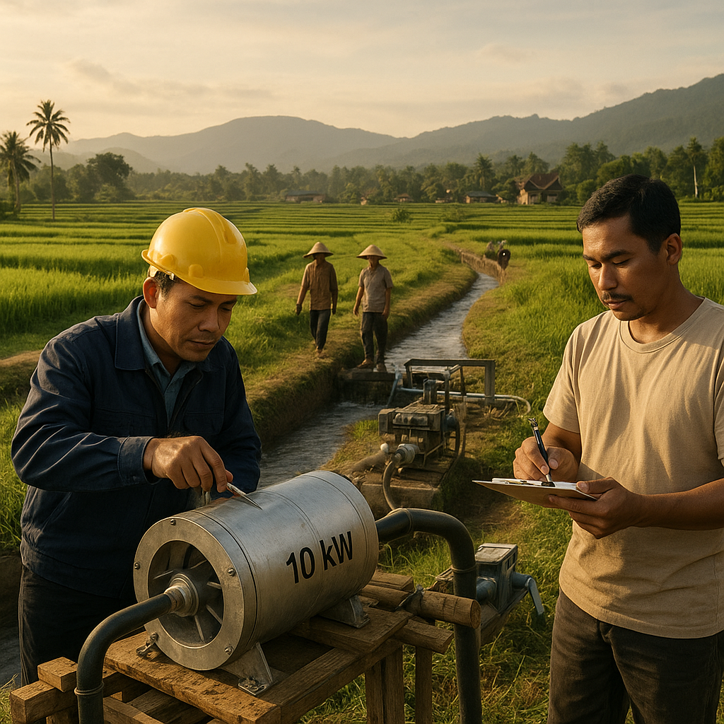 Pembangkit Listrik Tenaga Mikrohidro dari Irigasi Sawah di Sumatera Barat