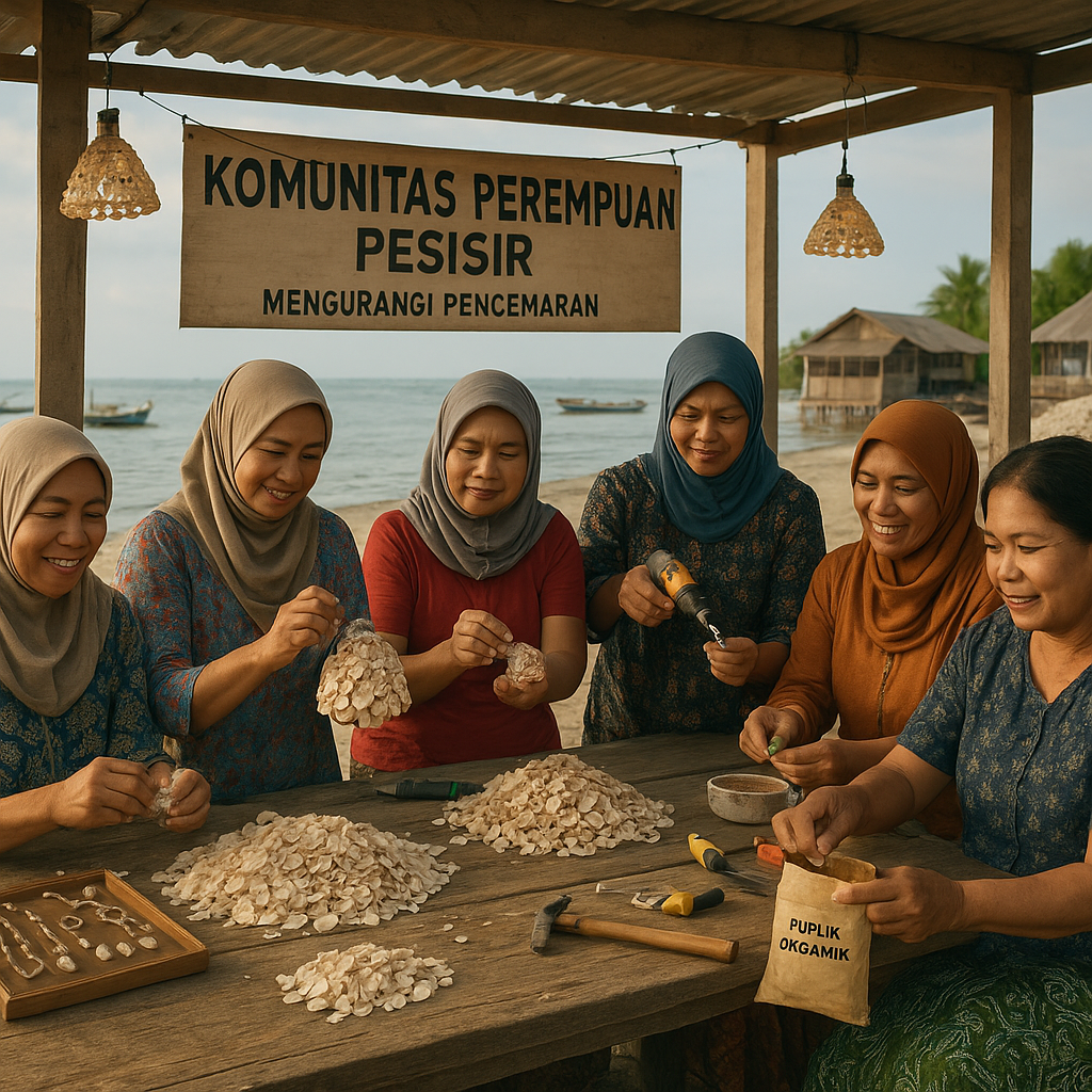 Komunitas Perempuan Pesisir Olahan Limbah Kerang menjadi Produk Ekonomi Kreatif di Kepulauan Riau