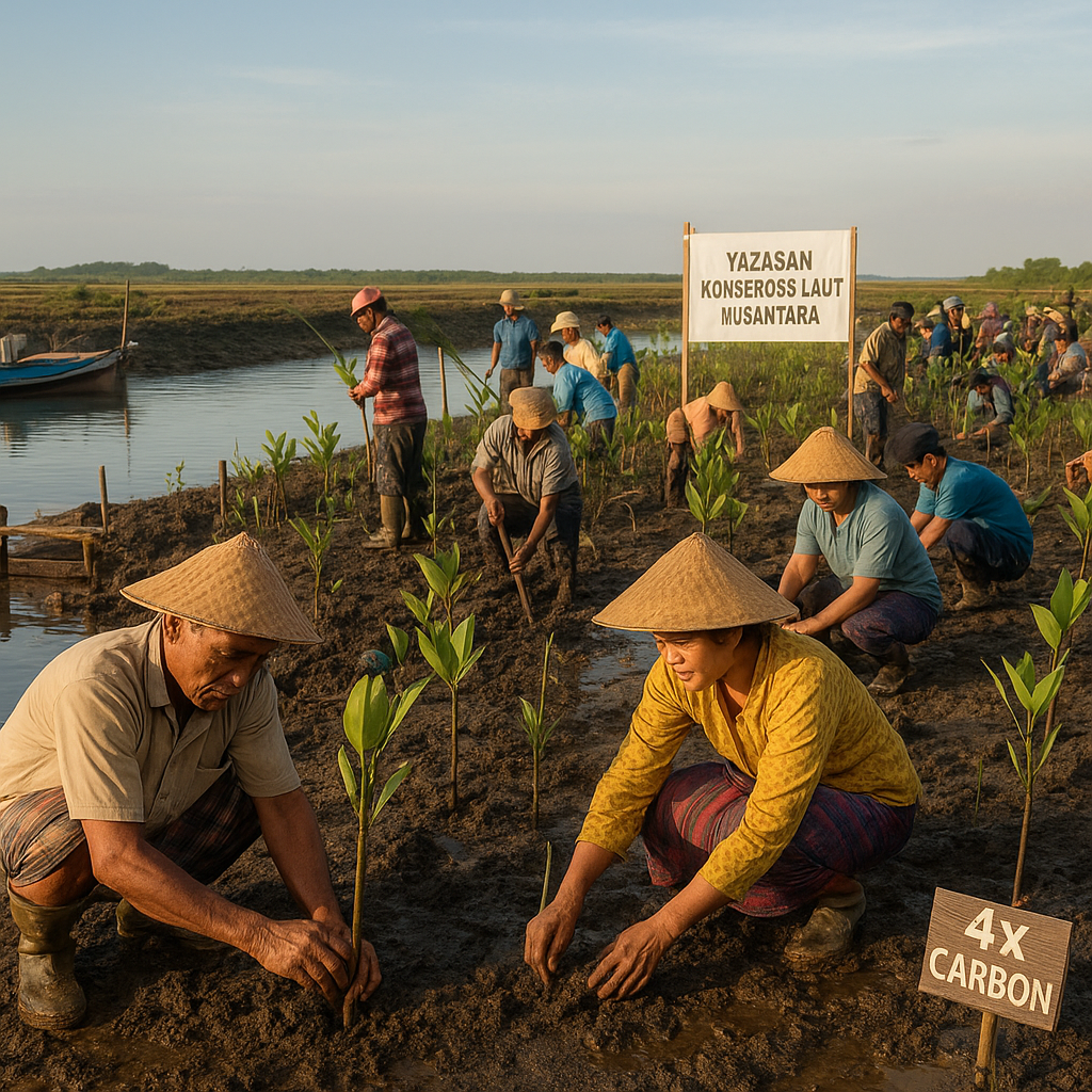 Restorasi Mangrove Berbasis Komunitas di Sumatra Utara Serap Karbon 4 Kali Lipat