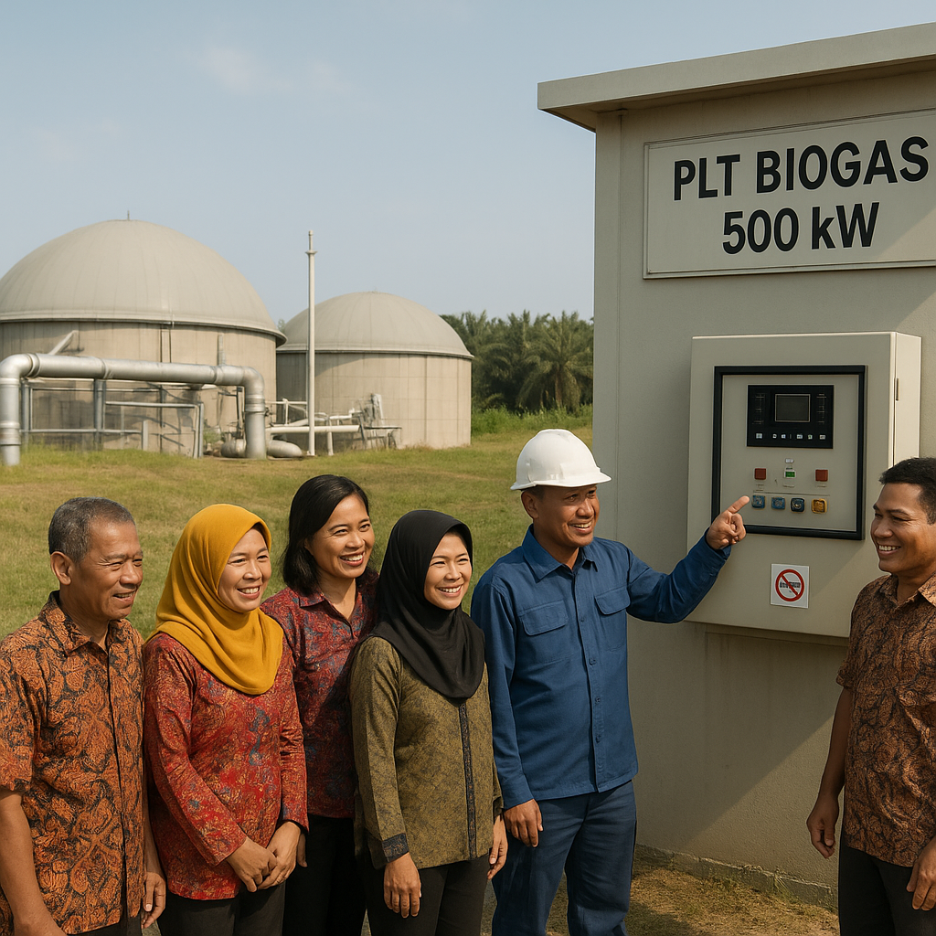 Desa Mandiri Energi dari Limbah Sawit di Riau Kurangi Emisi 45%