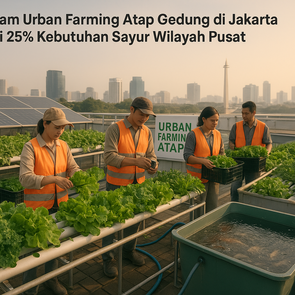 Program Urban Farming Atap Gedung di Jakarta Suplai 25% Kebutuhan Sayur Wilayah Pusat