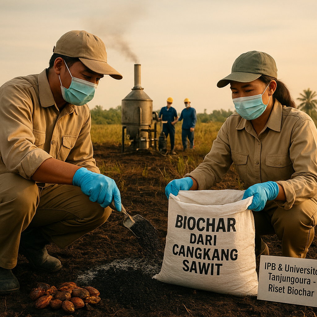Biochar dari Cangkang Sawit Tingkatkan Kesuburan Tanah Gambut dan Kurangi Emisi