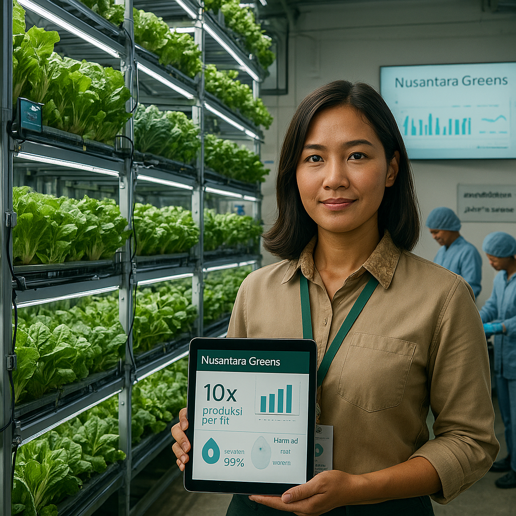 Vertical Farming dengan Teknologi IoT di Jakarta Hasilkan Sayuran 10x Lipat per Meter Persegi