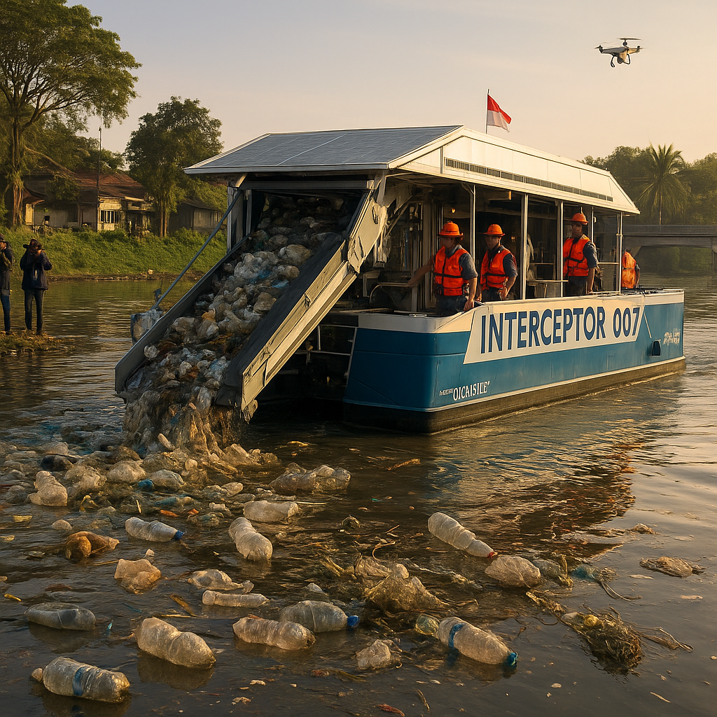 Ocean Cleanup Selesaikan Perjalanan Pertama Sistem Interceptor 007 di Sungai Cisadane