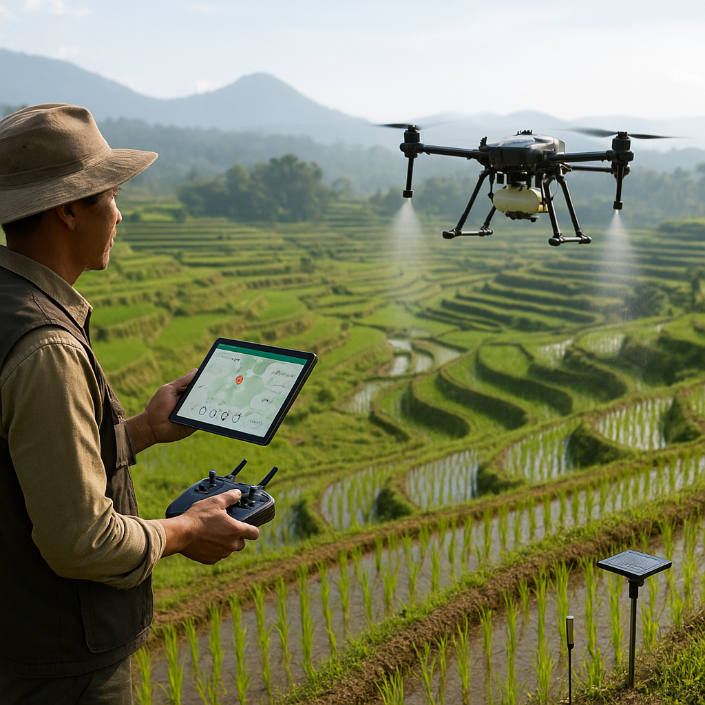 Petani Wonosobo Manfaatkan 'Drone Penyemprot' dan IoT untuk Pertanian Presisi di Lahan Terasering