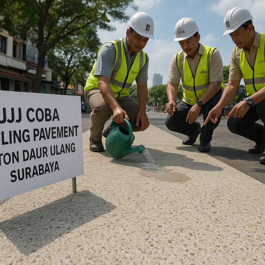 Inovasi 'Cooling Pavement' dari Bahan Daur Ulang Uji Coba di Surabaya untuk Mitigasi Efek Panas Perkotaan