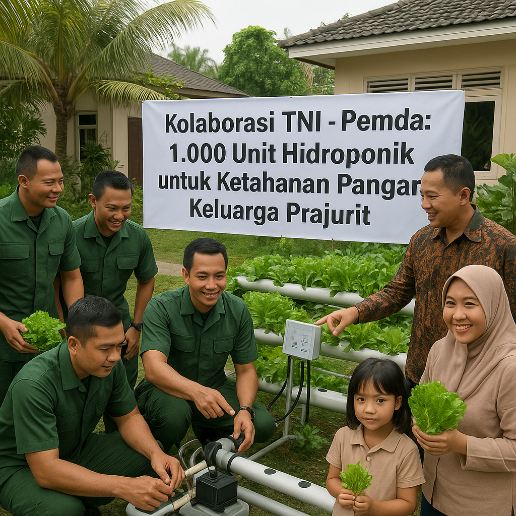 Kolaborasi TNI-Pemda Bangun 1.000 Unit Hydroponik untuk Ketahanan Pangan Keluarga Prajurit