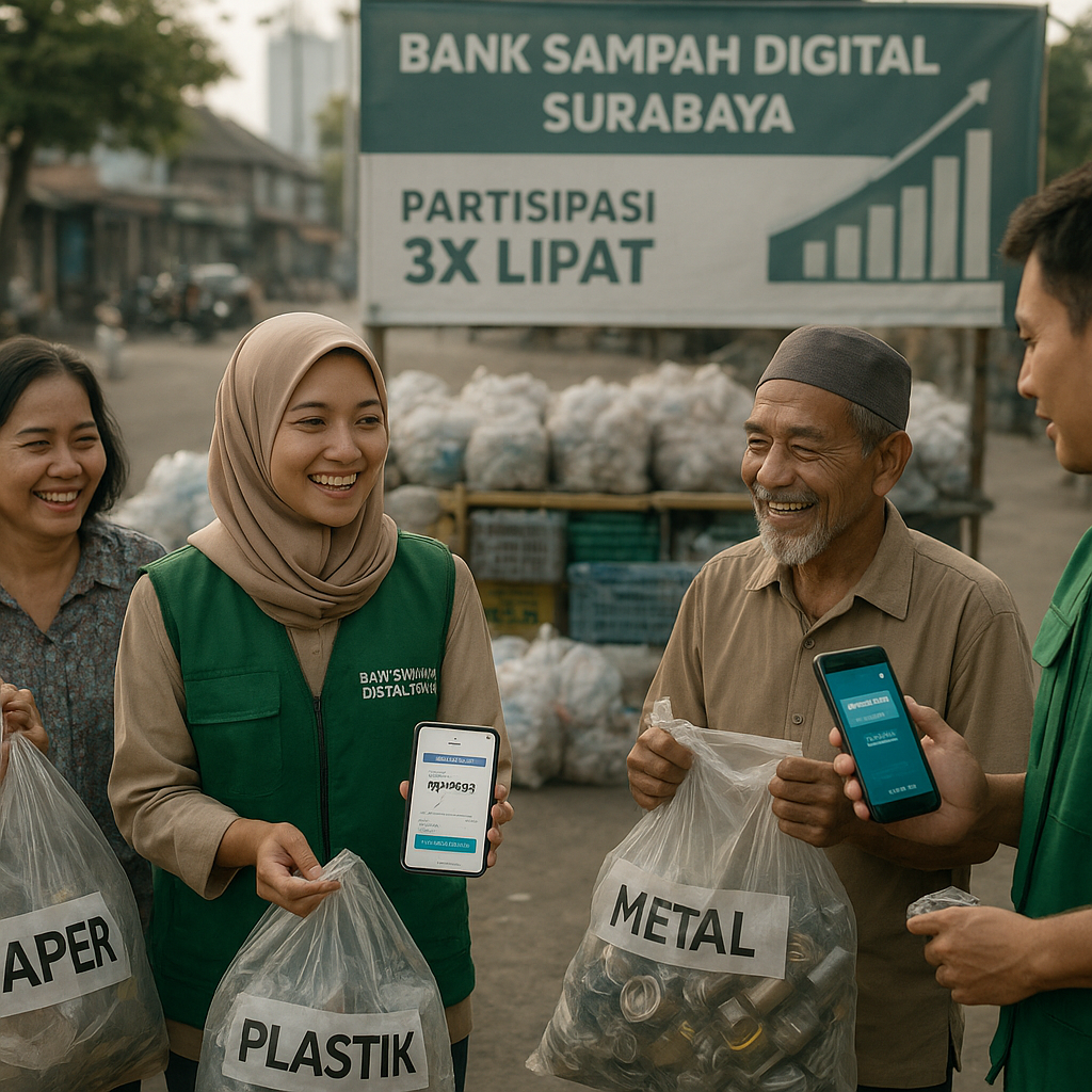 Program 'Bank Sampah Digital' di Surabaya Tingkatkan Partisipasi 3x Lipat & Akses Modal Usaha