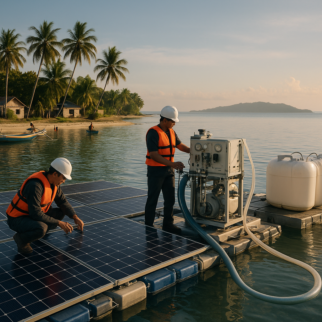 Pulau Terdepan Manfaatkan Panel Surya Apung untuk Pasokan Air dan Listrik