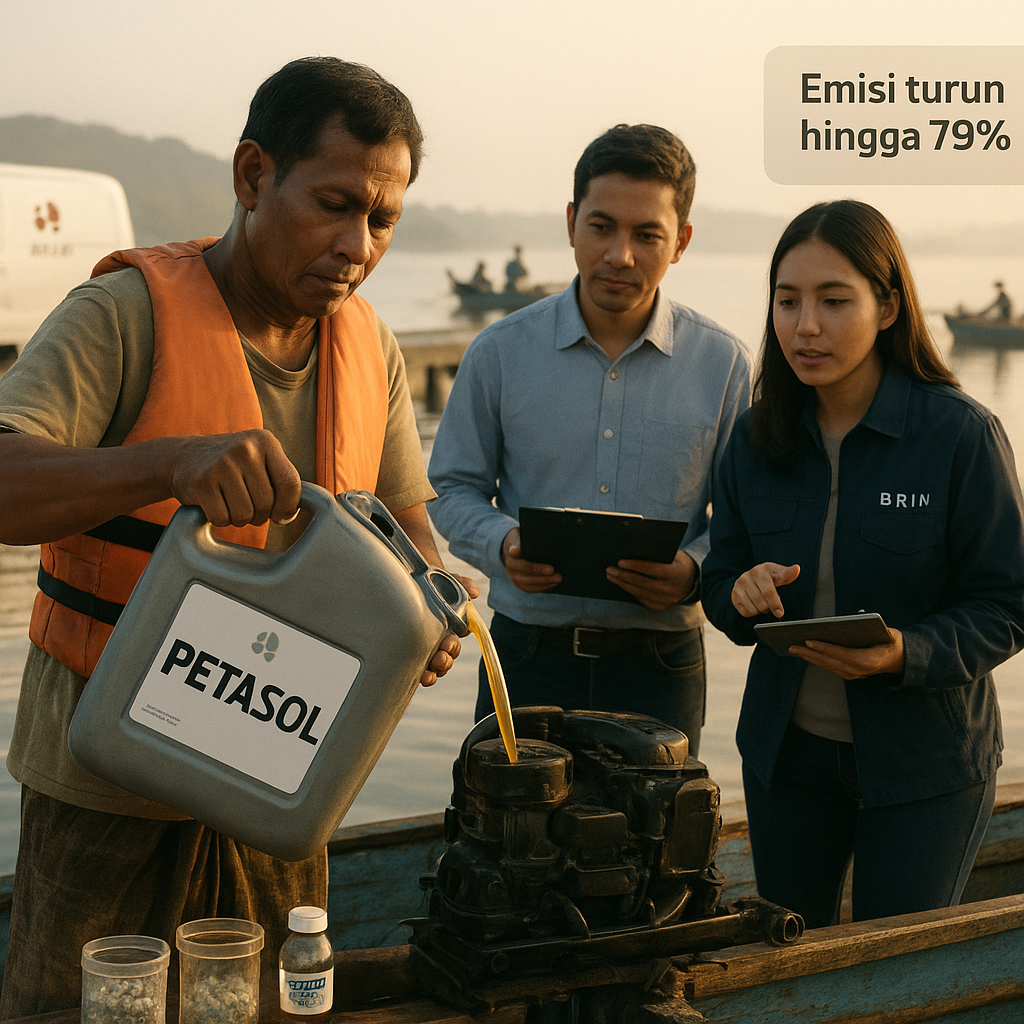 BRIN Uji Coba Bahan Bakar Petasol dari Limbah Plastik untuk Nelayan