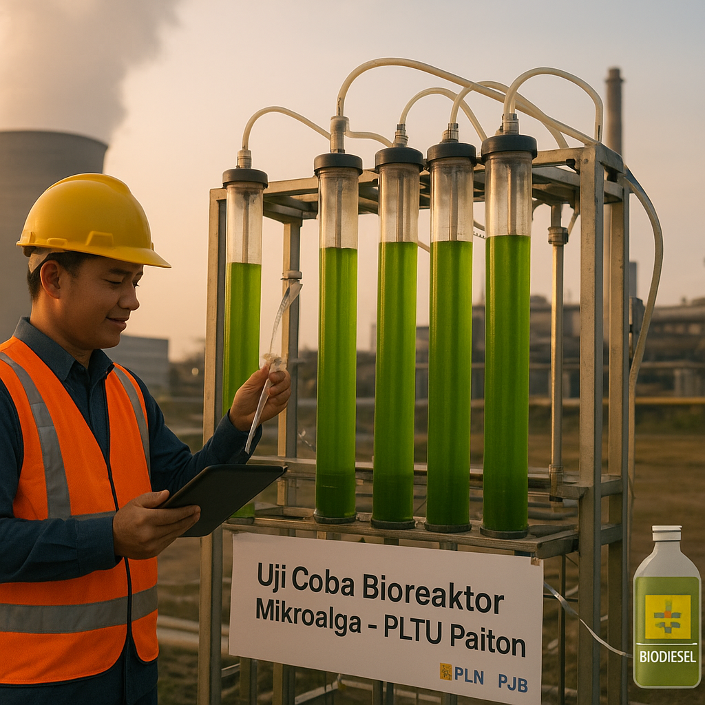 Teknologi Bioreaktor Mikroalga di PLTU untuk Serap Emisi dan Hasilkan Biodiesel