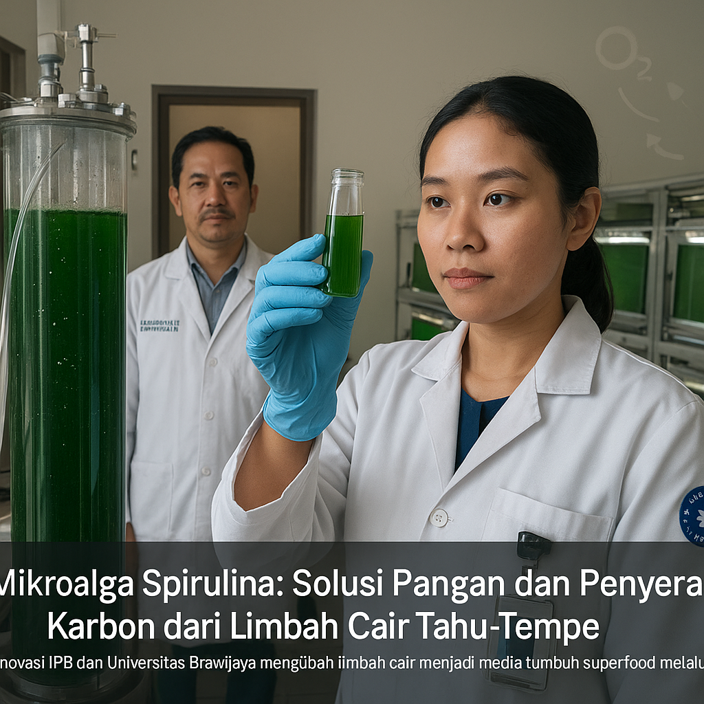 Mikroalga Spirulina: Solusi Pangan dan Penyerap Karbon dari Limbah Cair Tahu-Tempe