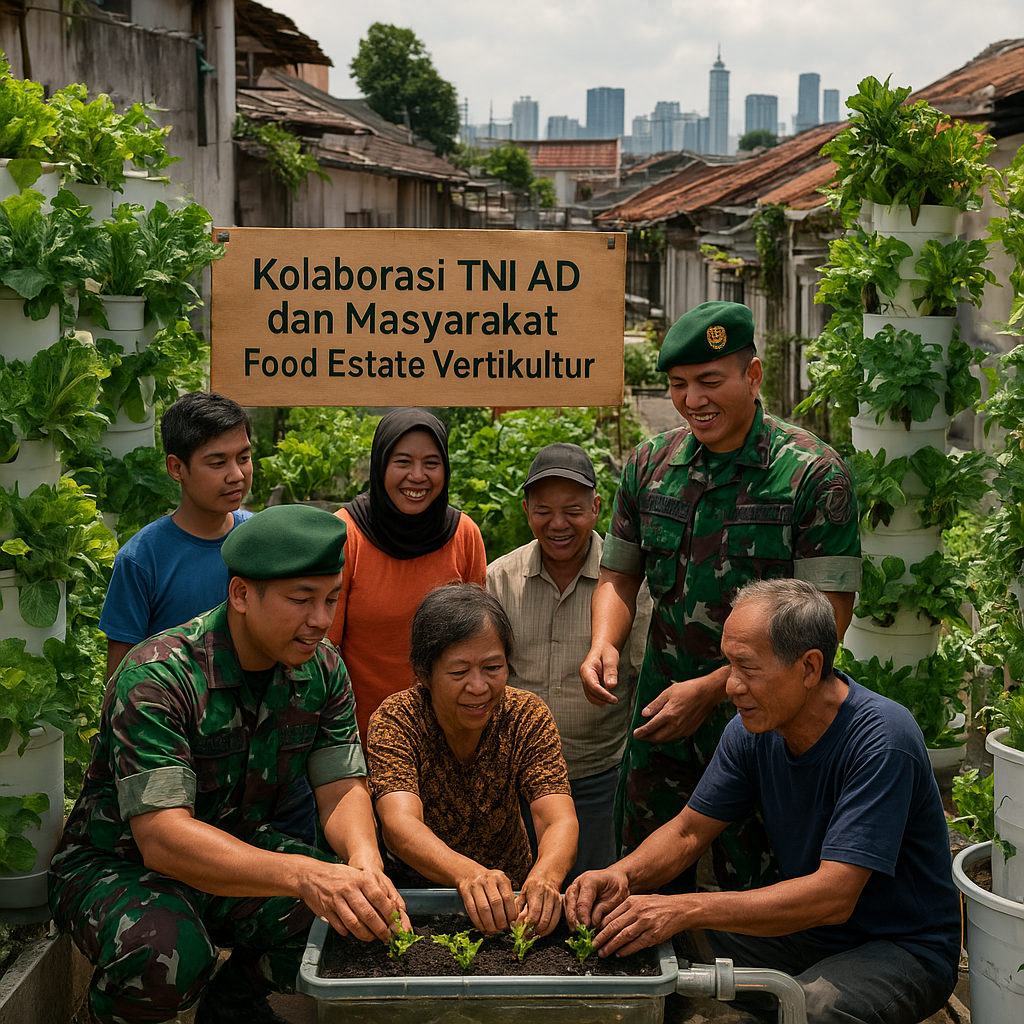 Kolaborasi TNI AD dan Masyarakat Kembangkan 'Food Estate' Vertikultur di Lahan Sempit Perkotaan