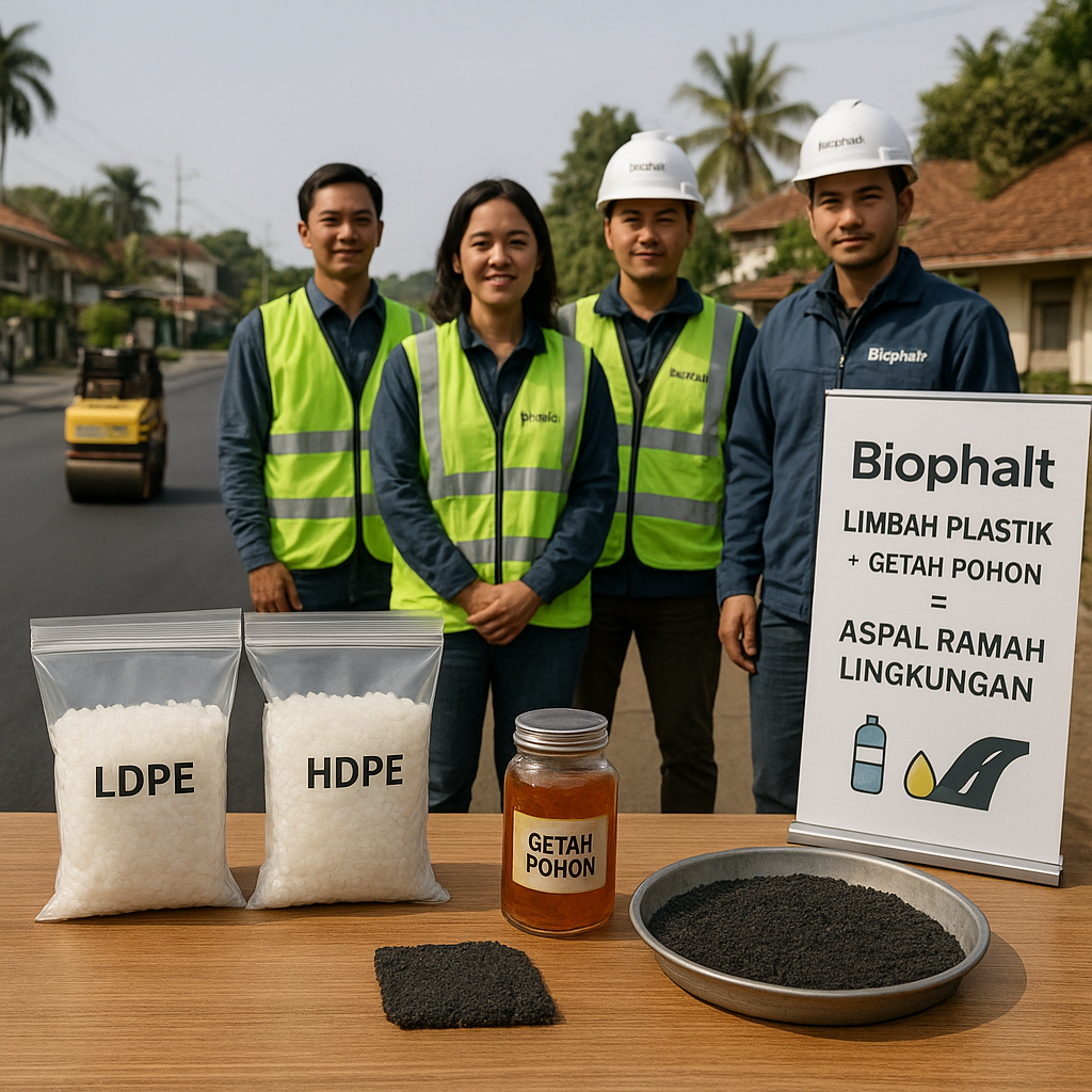 Startup Lokal Rancang 'Biophalt', Aspal Ramah Lingkungan dari Limbah Plastik dan Getah Pohon