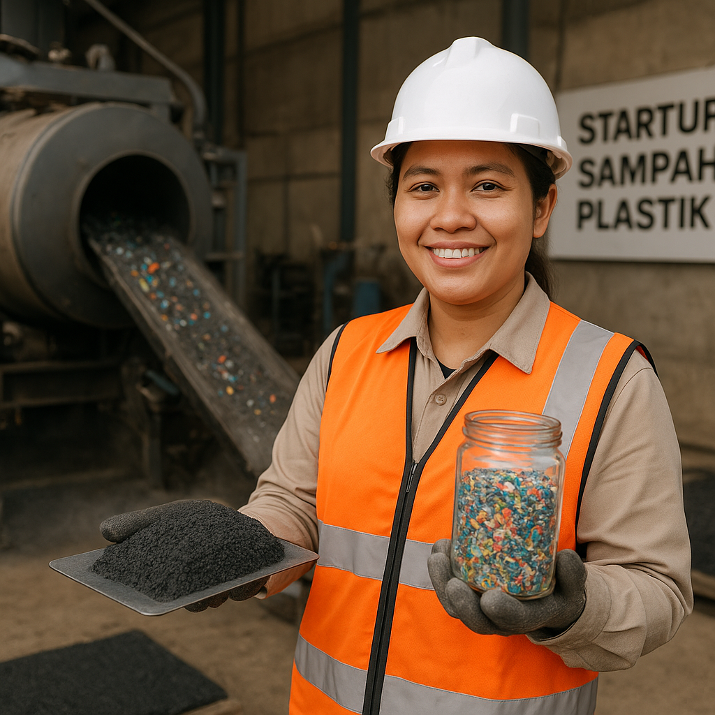 Startup Indonesia Olah Sampah Plastik Jadi Bahan Baku Aspal Ramah Lingkungan