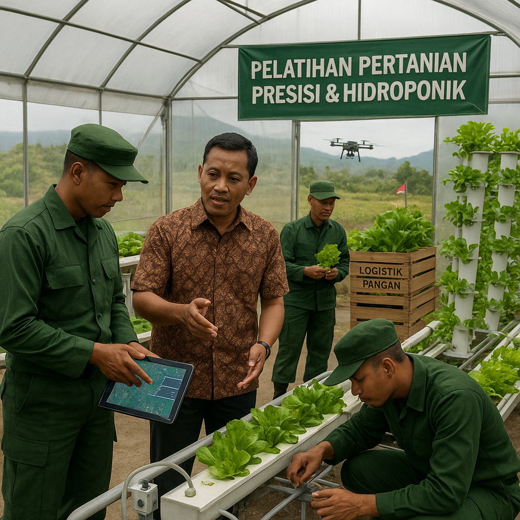 Pelatihan TNI AD dalam Pertanian Presisi dan Hidroponik untuk Penguatan Logistik Pangan