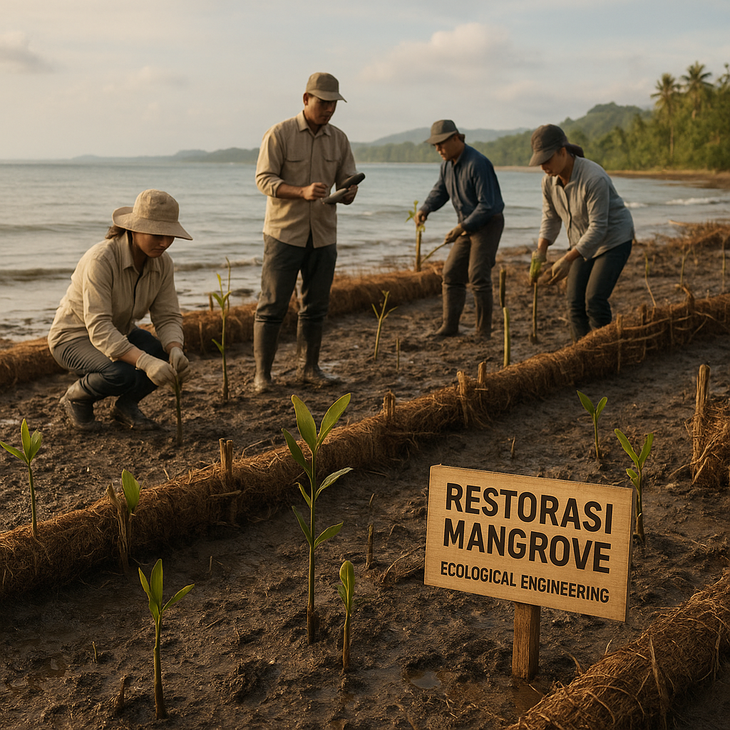 Kawasan Mangrove Bali Ditanami dengan Teknologi 'Ecological Engineering' untuk Perkuat Mitigasi Tsunami & Erosi