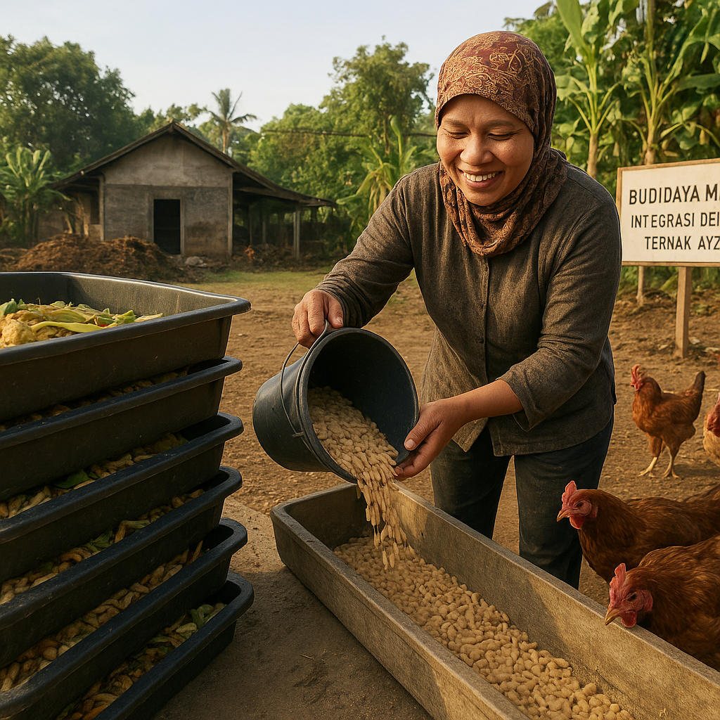 Integrasi Budidaya Maggot dengan Ternak Ayam Kurangi Ketergantungan Impor Pakan Protein