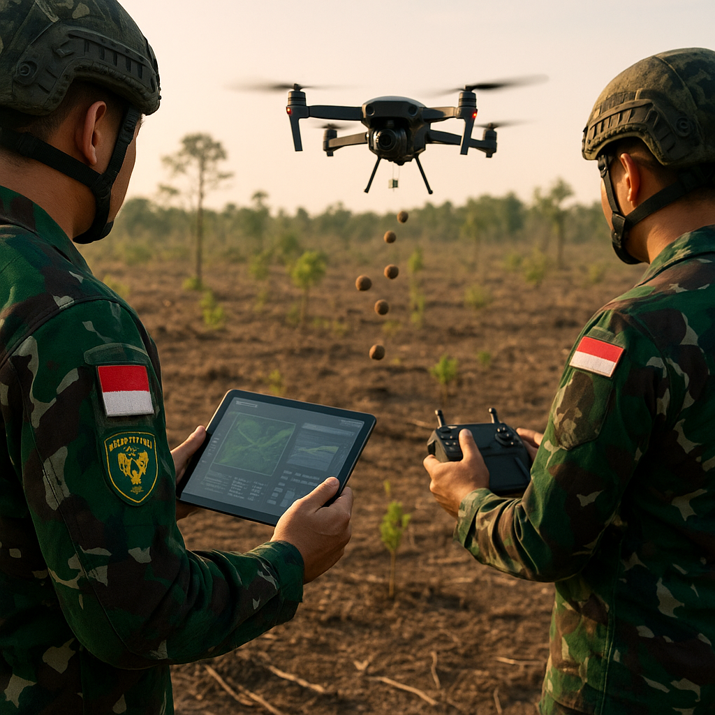 Drone Penyebar Benih dan Pemantau Hutan Dukung Reboisasi Lahan Kritis TNI AD