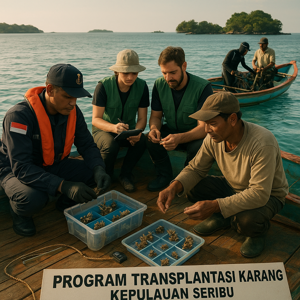 Kolaborasi TNI-AL dengan Nelayan untuk Program Transplantasi Karang di Kepulauan Seribu