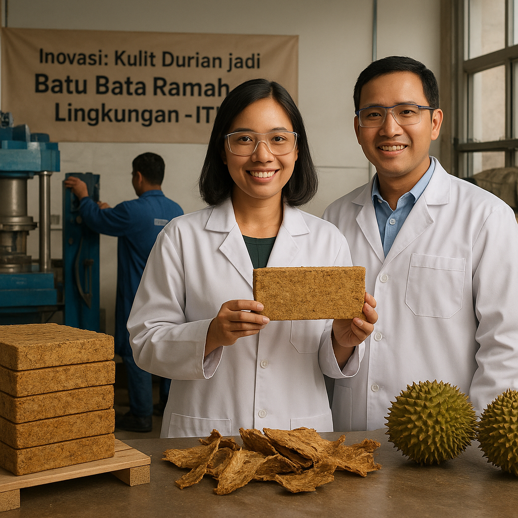 Mengubah Kulit Durian Jadi 'Batu Bata' Ramah Lingkungan, Inovasi Peneliti ITB Atasi Masalah Limbah Organik