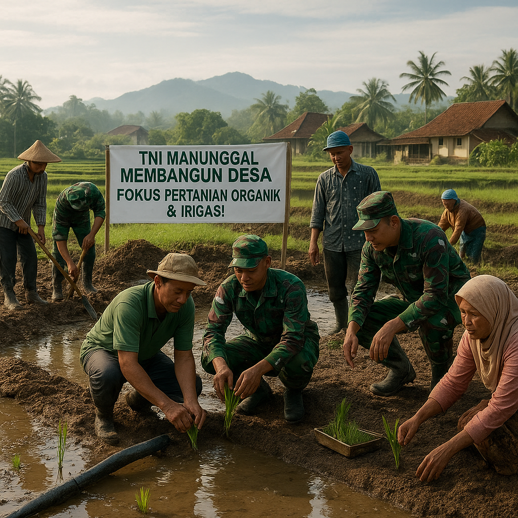 Tentara Bantu Warga: Program 'TNI Manunggal Membangun Desa' Fokus pada Pertanian Organik dan Irigasi