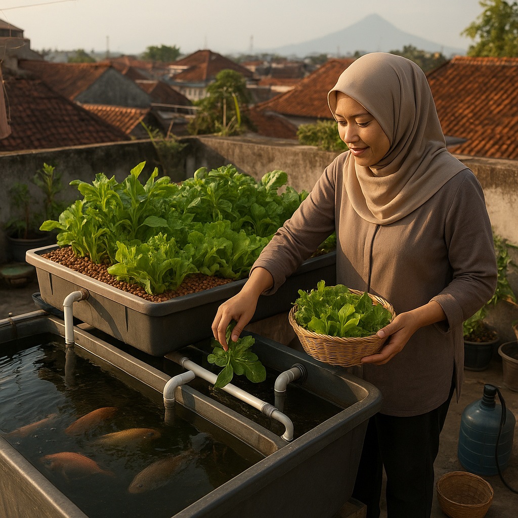 Aquaponik Integratif di Lahan Sempit Yogyakarta: Padukan Ikan dan Sayuran untuk Keluarga Mandiri Pangan