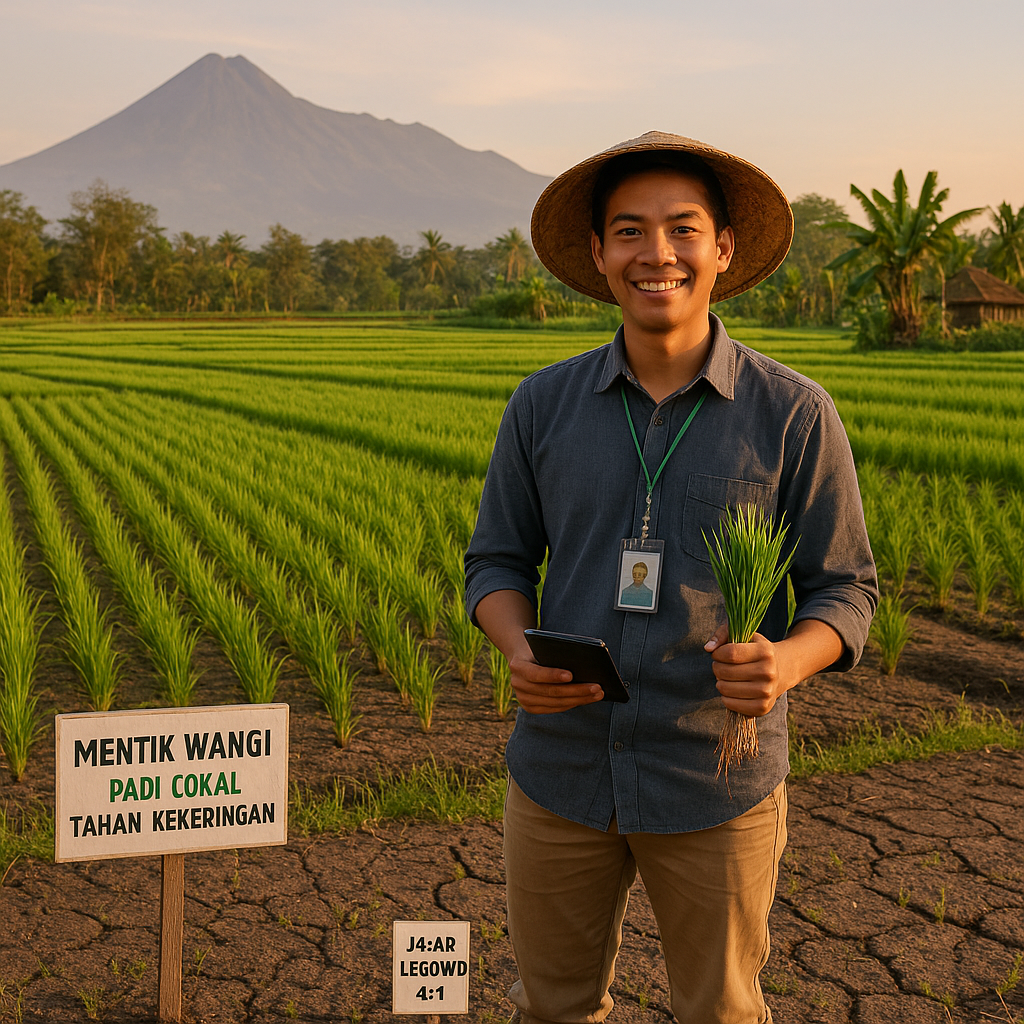 Petani Muda di Yogyakarta Revitalisasi Padi Lokal Tahan Kekeringan dengan Teknik 'Jajar Legowo 4:1'