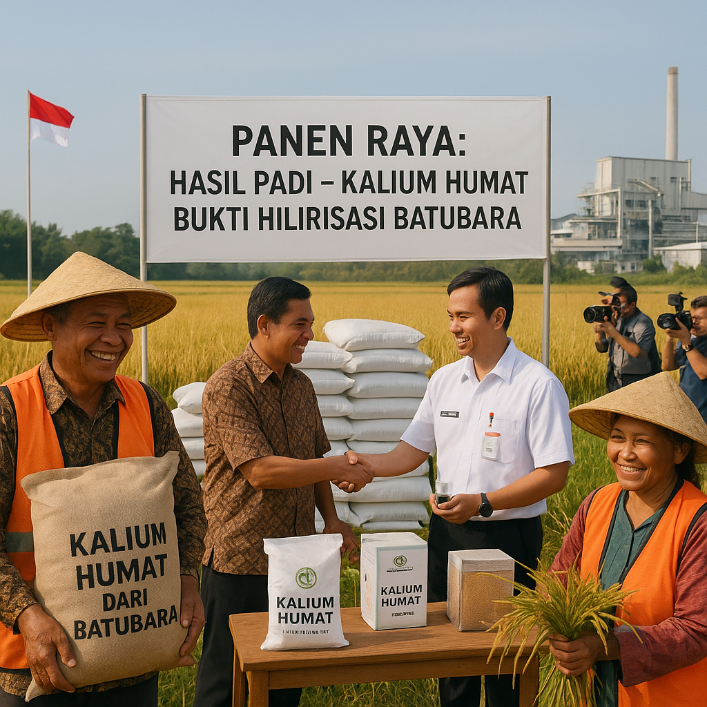 Panen Raya Hasil Padi Kalium Humat Bukti Hilirisasi Batubara Dukung Ketahanan Pangan Nasional