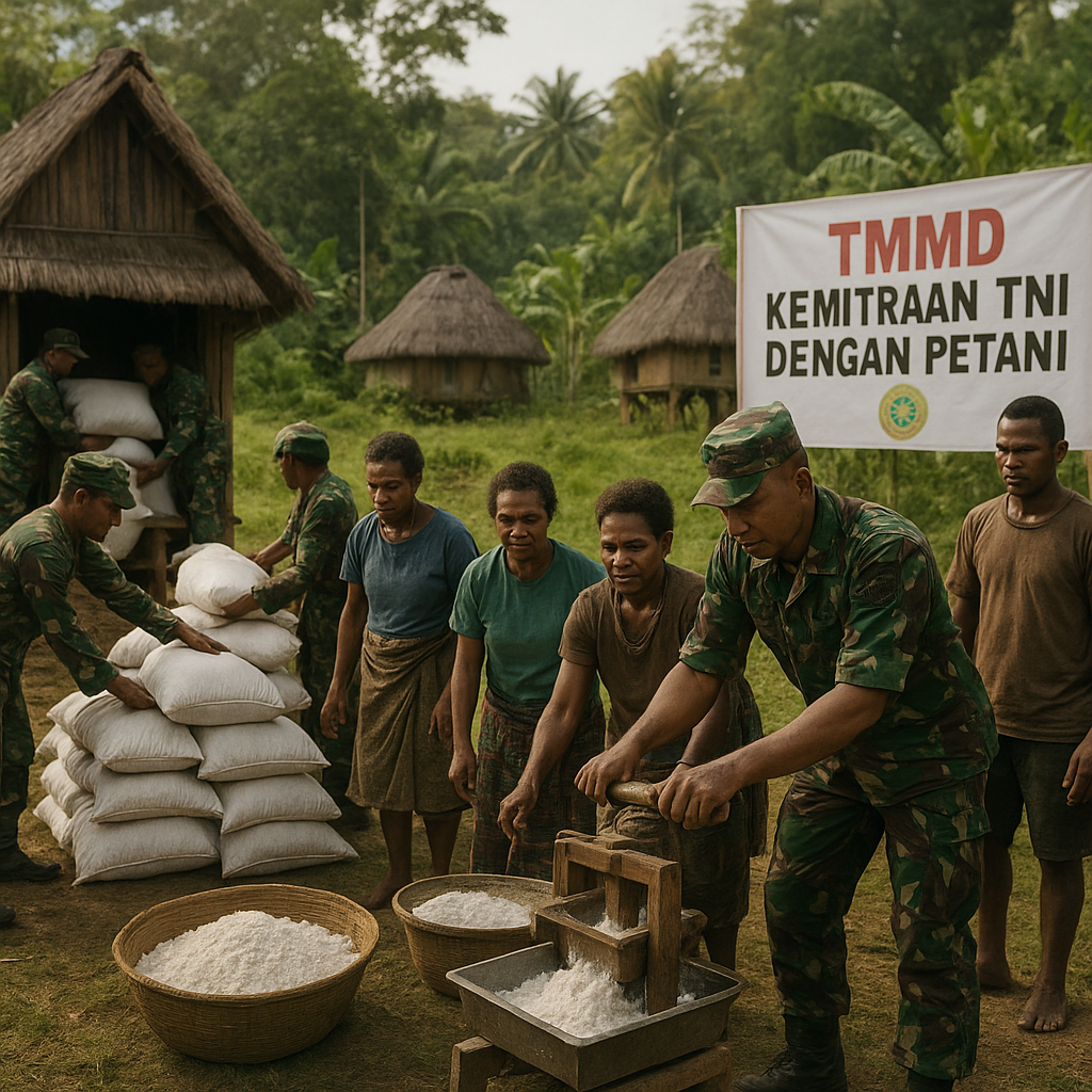 Kemitraan TNI AD dengan Petani di Papua Kembangkan Lumbung Pangan Berbasis Sagu