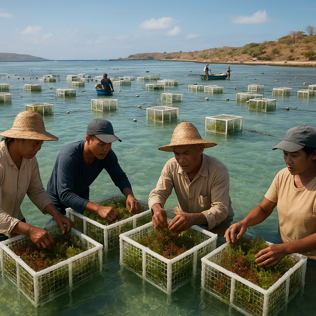 Budidaya Rumput Laut dengan Sistem 'Seaweed Cube' di Perairan Rote Ndao Tingkatkan Hasil 40%