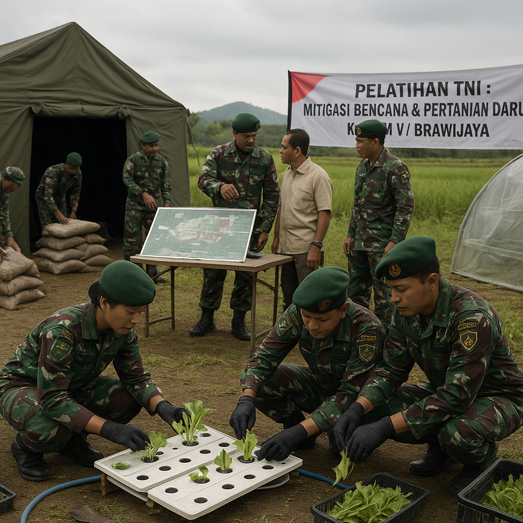 Pelatihan TNI dalam Mitigasi Bencana dan Pertanian Darurat: Sinergi Bela Negara dan Ketahanan Pangan