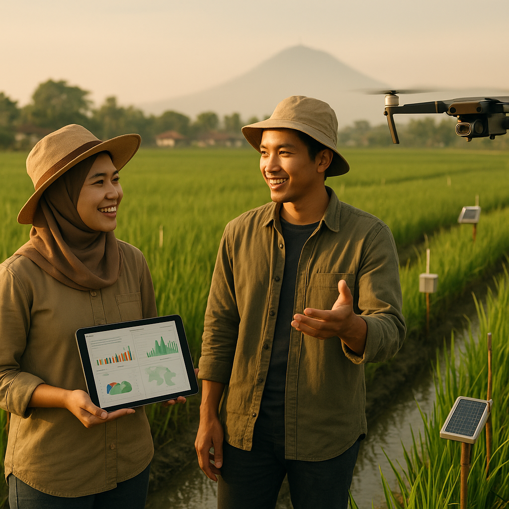 Petani Milenial di Jawa Timur Sukses Tingkatkan Produksi Padi dengan IoT dan Drone