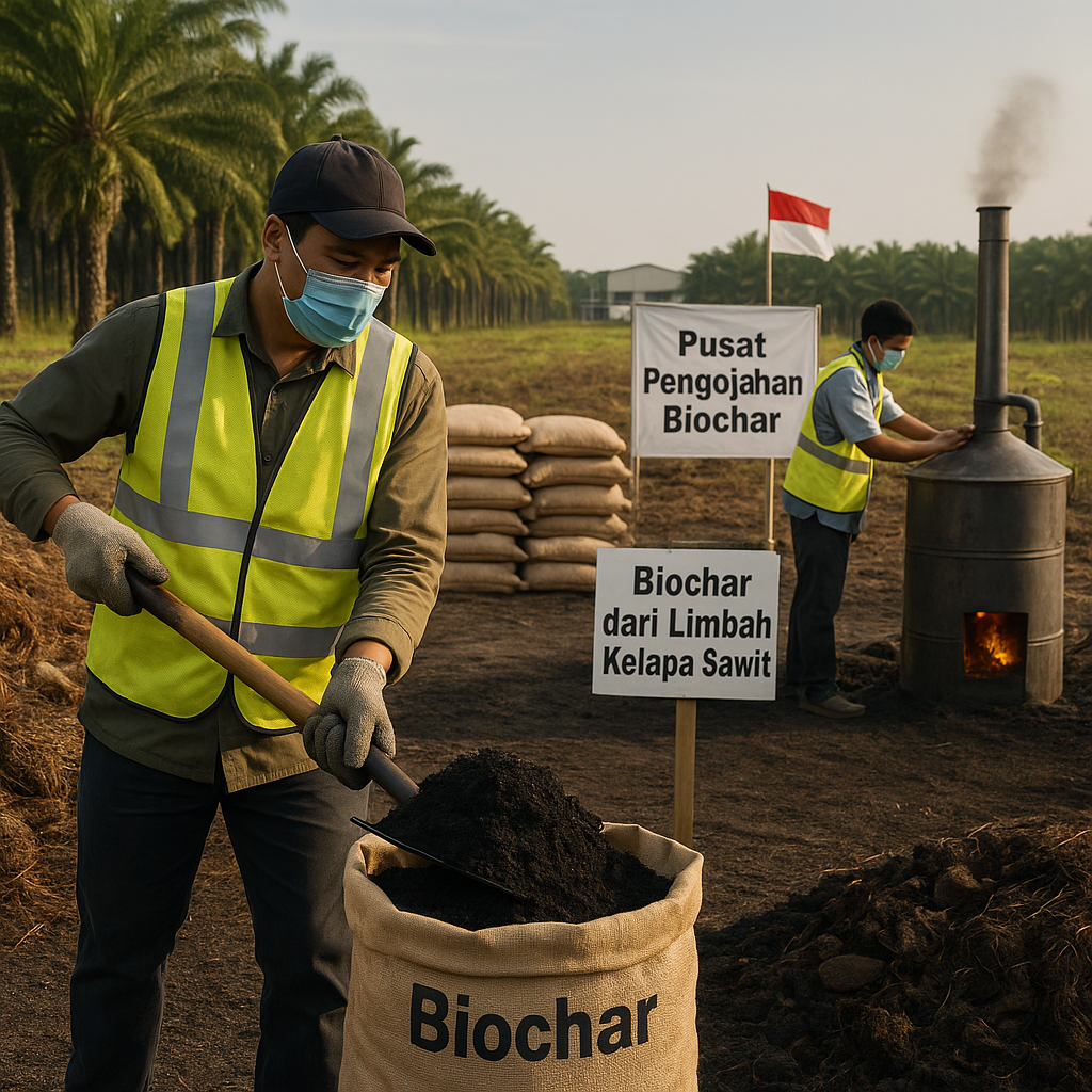 Biochar dari Limbah Kelapa Sawit: Solusi Pupuk Organik dan Penambah Karbon Tanah