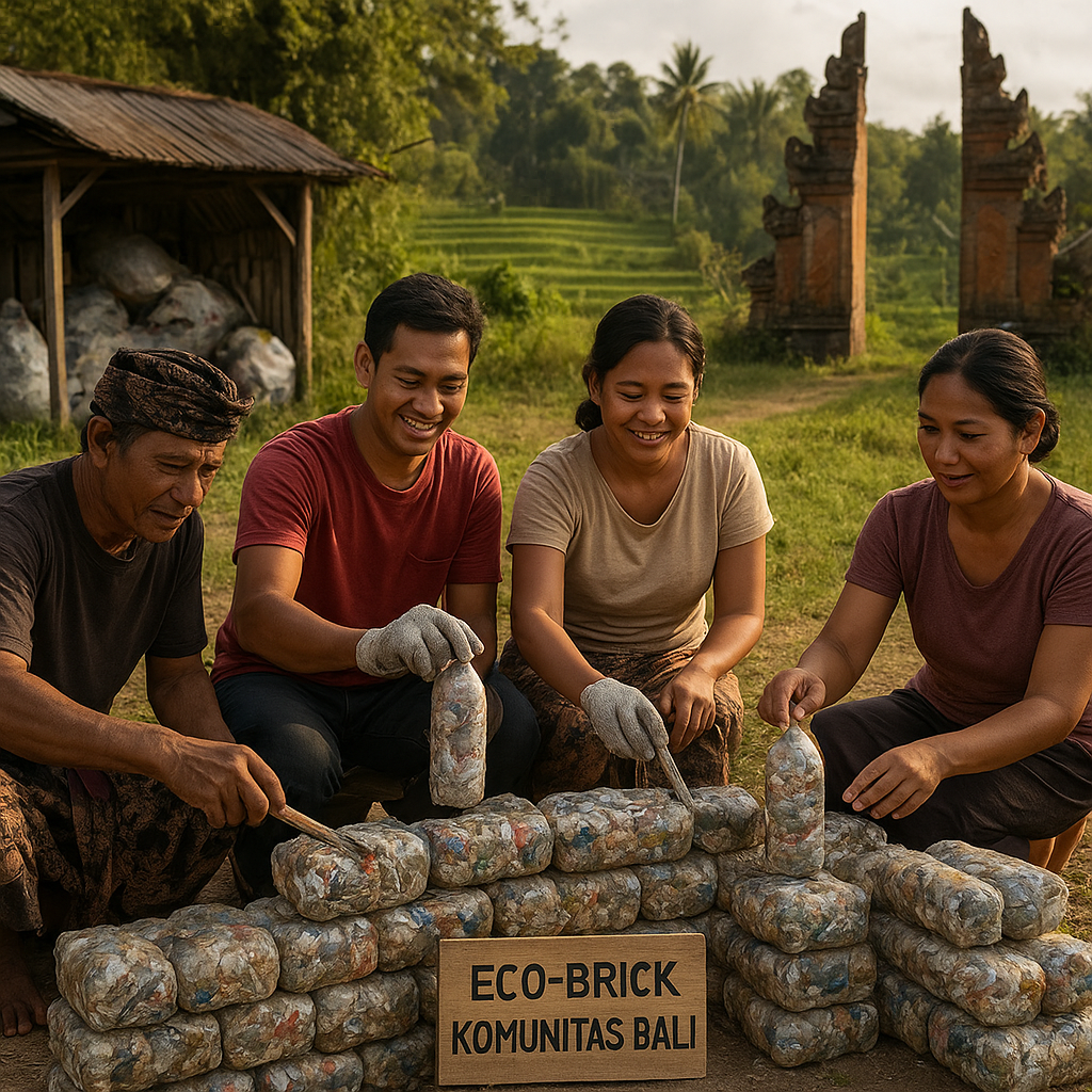 Eco-Brick dari Limbah Plastik: Inovasi Komunitas Mengubah Sampah Plastik Jadi Material Bangunan di Bali