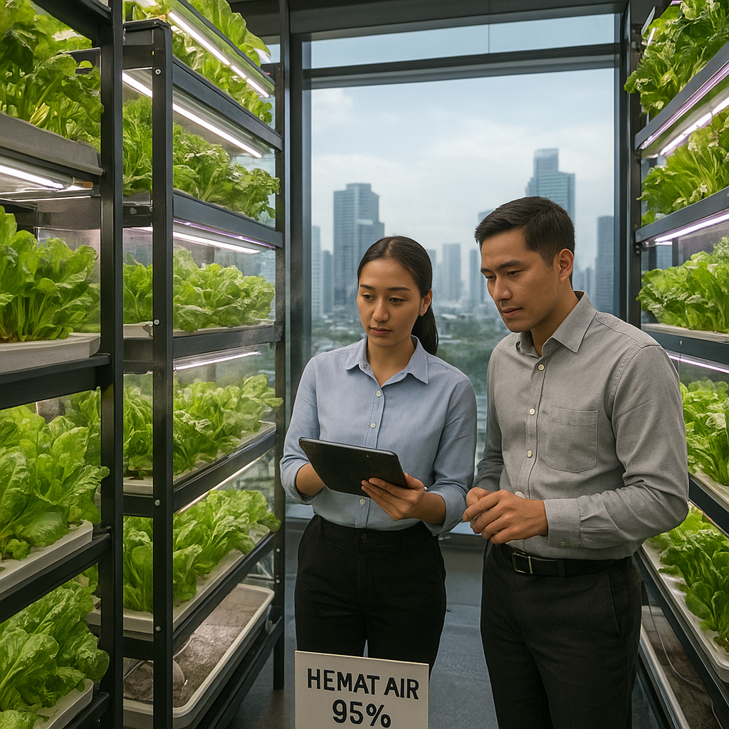 Vertical Farming dengan Sistem Aeroponic: Produksi Sayuran di Gedung Perkantoran Jakarta