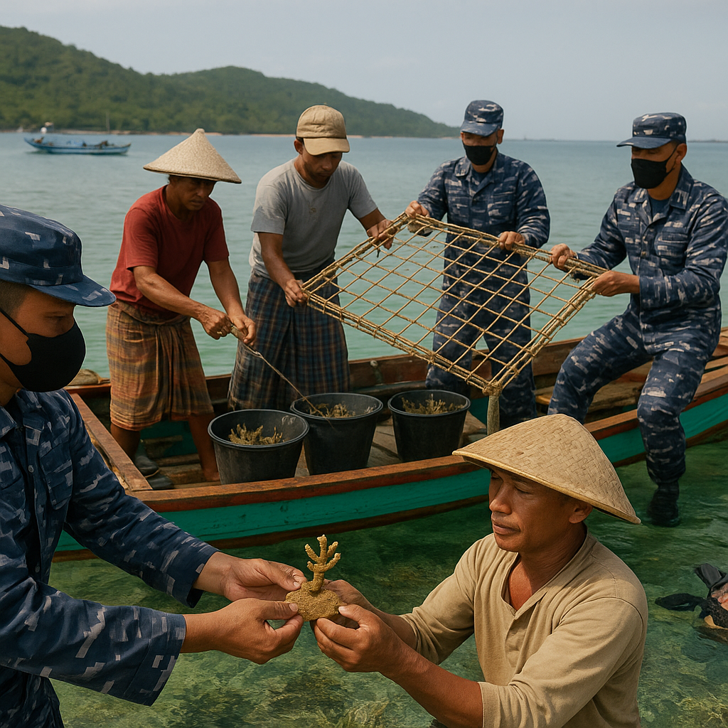 Kolaborasi TNI AL dan Nelayan Lampung Dalam Rehabilitasi Terumbu Karang untuk Ketahanan Ekonomi